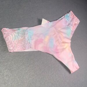 VS PINK tie dye ombre dip dye no show seamless thong NEW Cotton Candy L
